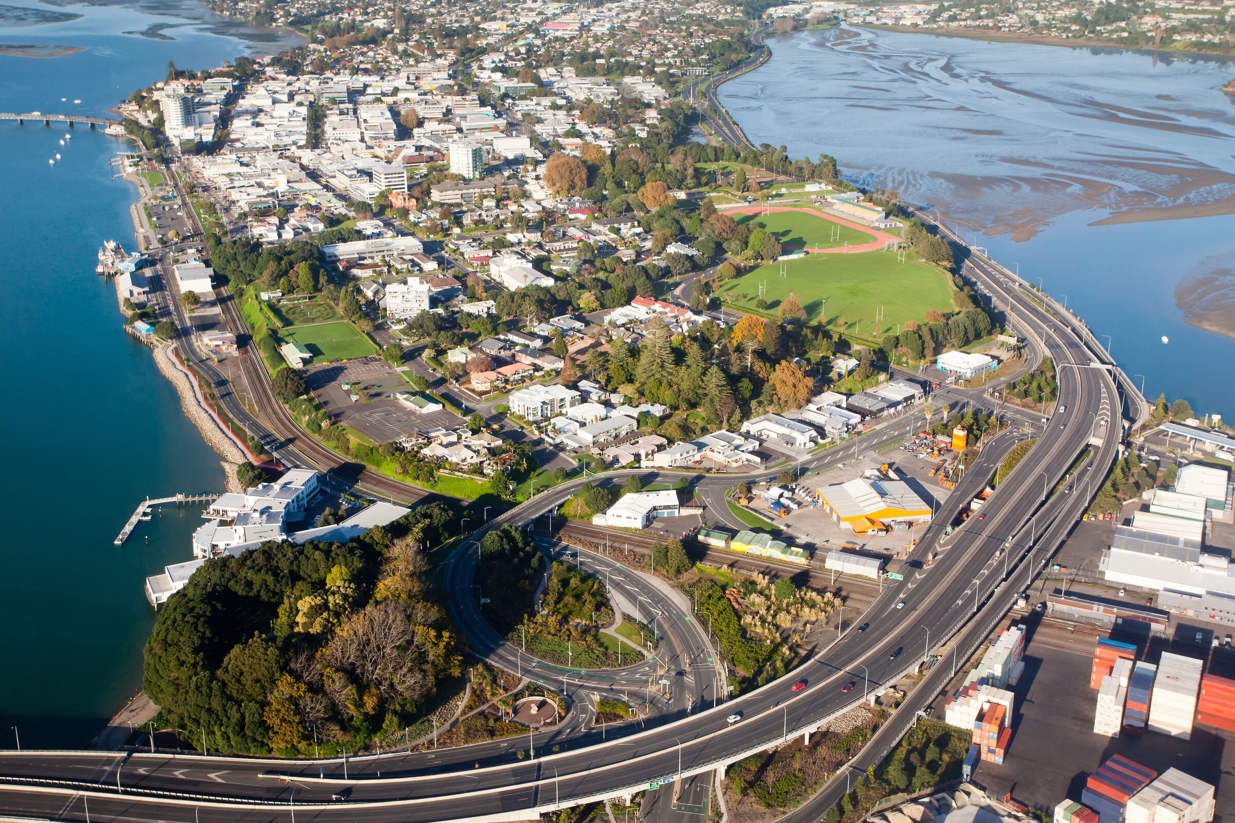 Aerial View of Tauranga City and Harbour