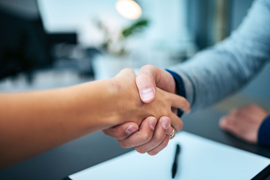 Shaking hands with new tenants